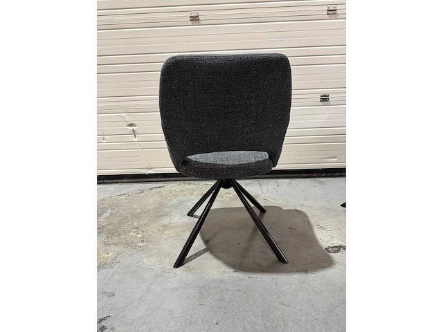 Design eetkamerstoel antraciet weave draaibaar (4x) - afbeelding 3 van  4