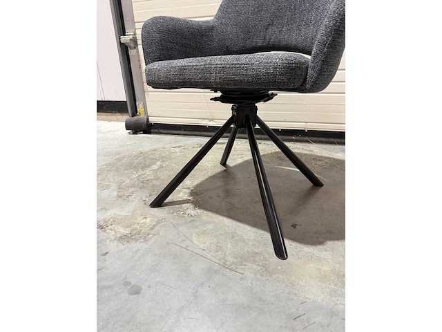Design eetkamerstoel antraciet weave draaibaar (4x) - afbeelding 4 van  5