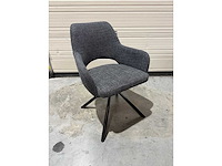 Design eetkamerstoel antraciet weave draaibaar (4x) - afbeelding 4 van  5