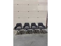 Design eetkamerstoel antraciet weave draaibaar (4x) - afbeelding 2 van  5