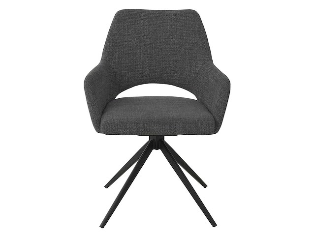 Design eetkamerstoel antraciet weave draaibaar (6x) - afbeelding 2 van  6
