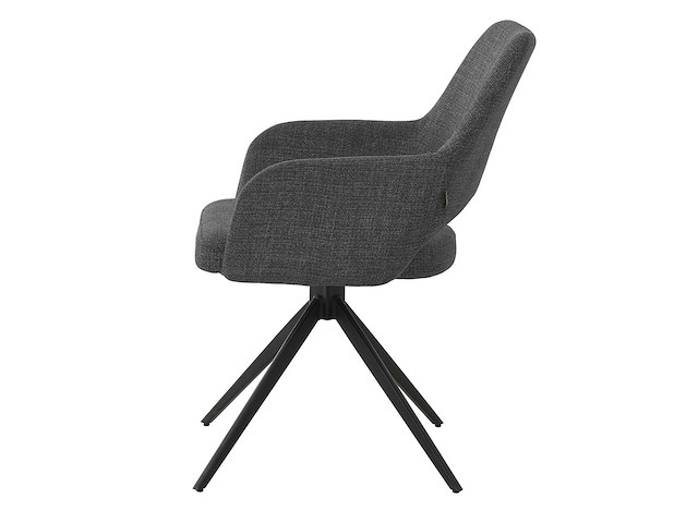 Design eetkamerstoel antraciet weave draaibaar (6x) - afbeelding 3 van  6