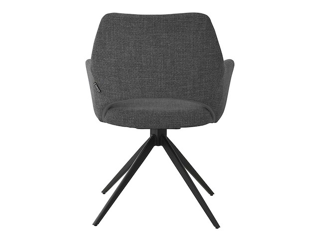 Design eetkamerstoel antraciet weave draaibaar (6x) - afbeelding 5 van  6