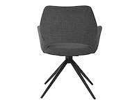 Design eetkamerstoel antraciet weave draaibaar (6x) - afbeelding 5 van  6