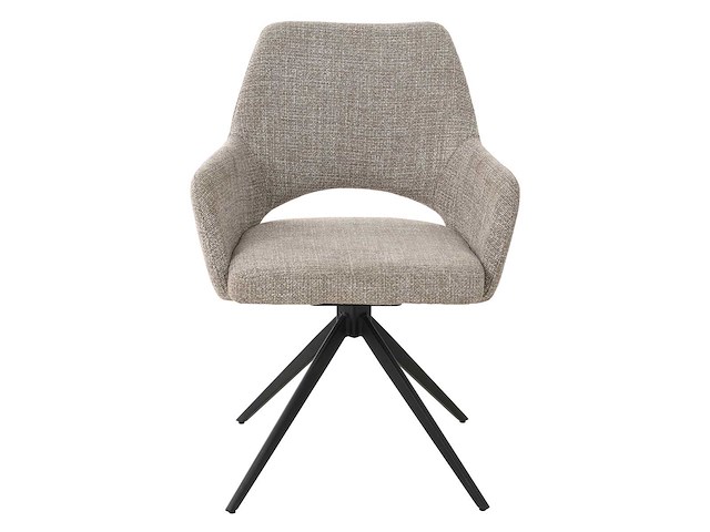 Design eetkamerstoel beige weave draaibaar (8x) - afbeelding 1 van  5