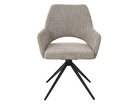 Design eetkamerstoel beige weave draaibaar (8x) - afbeelding 1 van  5
