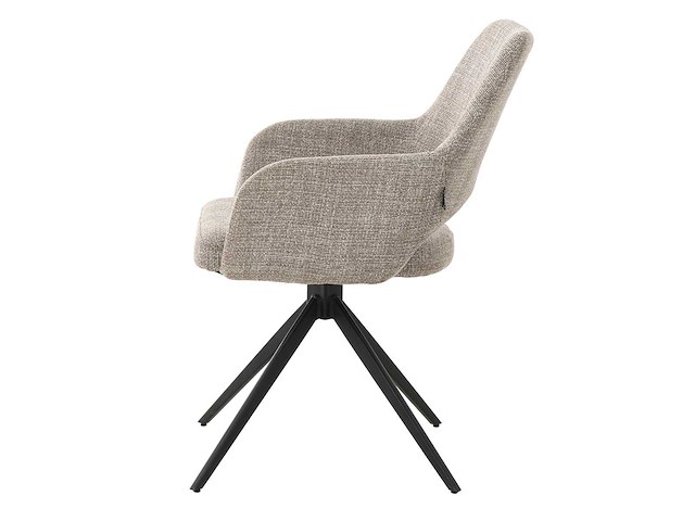 Design eetkamerstoel beige weave draaibaar (8x) - afbeelding 2 van  5