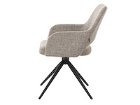 Design eetkamerstoel beige weave draaibaar (8x) - afbeelding 2 van  5