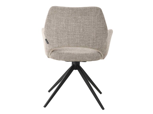 Design eetkamerstoel beige weave draaibaar (8x) - afbeelding 4 van  5