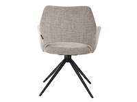 Design eetkamerstoel beige weave draaibaar (8x) - afbeelding 4 van  5