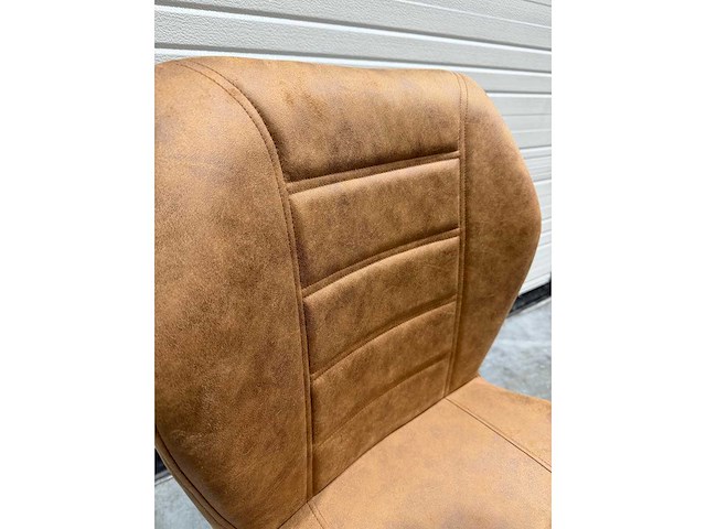 Design eetkamerstoel cognac microfiber (8x) - afbeelding 4 van  5