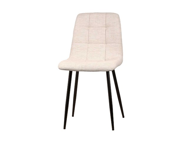 Design eetkamerstoel ecru chenille (4x) - afbeelding 4 van  5