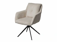 Design eetkamerstoel ecru geribt (6x) - afbeelding 1 van  4