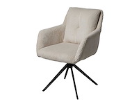 Design eetkamerstoel ecru geribt (6x) - afbeelding 1 van  4