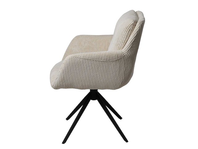 Design eetkamerstoel ecru geribt (6x) - afbeelding 1 van  3