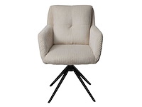 Design eetkamerstoel ecru geribt (6x) - afbeelding 2 van  3