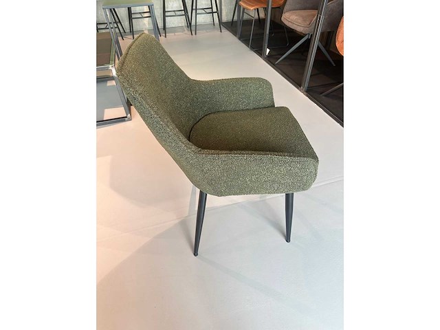 Design eetkamerstoel groen boucle (6x) - afbeelding 4 van  4
