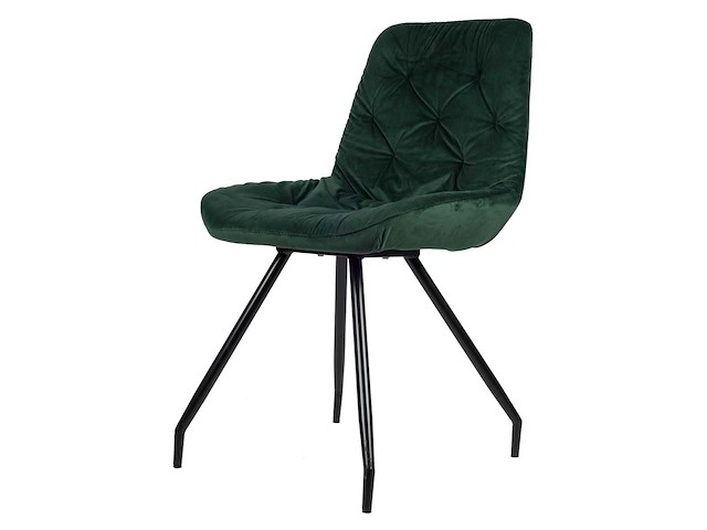 Design eetkamerstoel groen velvet (6x) - afbeelding 1 van  5