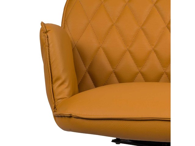 Design eetkamerstoel oranje pu leer (6x) - afbeelding 3 van  5