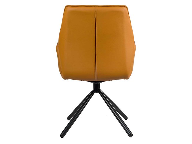 Design eetkamerstoel oranje pu leer (6x) - afbeelding 5 van  5