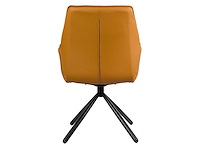 Design eetkamerstoel oranje pu leer (6x) - afbeelding 5 van  5