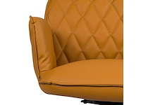 Design eetkamerstoel oranje pu leer (6x) - afbeelding 2 van  5