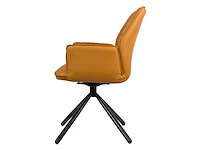 Design eetkamerstoel oranje pu leer (6x) - afbeelding 3 van  5
