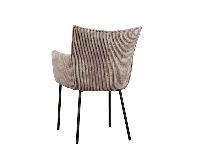 Design eetkamerstoel taupe geribt (6x) - afbeelding 3 van  6