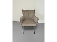 Design eetkamerstoel taupe geribt (6x) - afbeelding 6 van  6