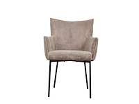 Design eetkamerstoel taupe geribt (6x) - afbeelding 4 van  6