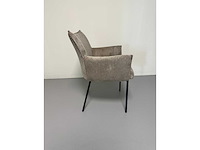 Design eetkamerstoel taupe geribt (6x) - afbeelding 5 van  6