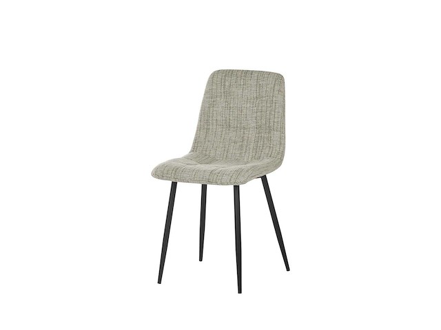 Design eetkamerstoelen beige chenille (6x) - afbeelding 1 van  5