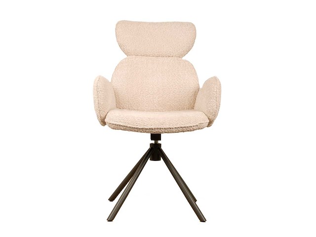 Design eetkamerstoelen beige chenille (6x) - afbeelding 2 van  6