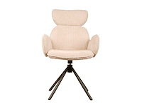 Design eetkamerstoelen beige chenille (6x) - afbeelding 2 van  6