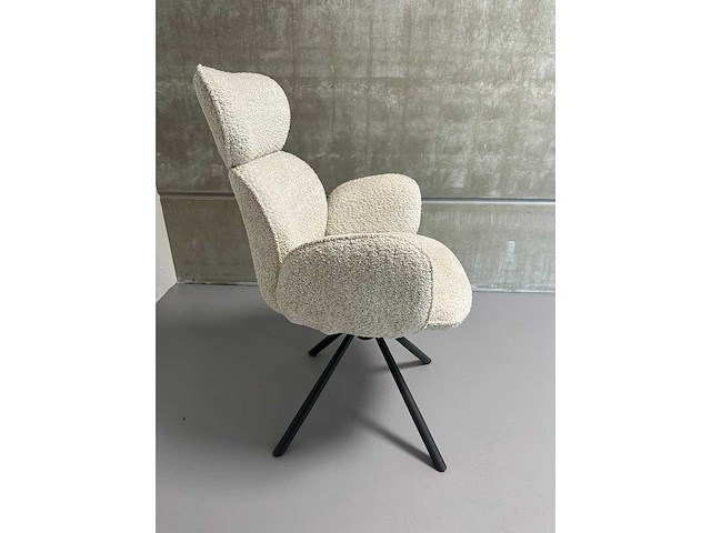 Design eetkamerstoelen beige chenille (6x) - afbeelding 6 van  6