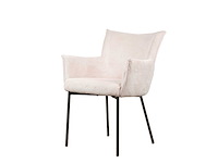 Design eetkamerstoelen beige fluweel (6x) - afbeelding 1 van  5