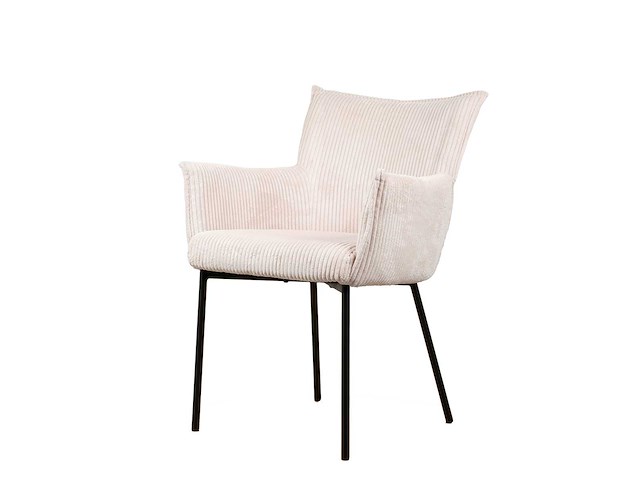 Design eetkamerstoelen beige fluweel (6x) - afbeelding 1 van  6