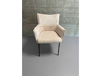Design eetkamerstoelen beige fluweel (6x) - afbeelding 5 van  6
