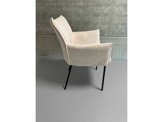 Design eetkamerstoelen beige fluweel (6x) - afbeelding 6 van  6