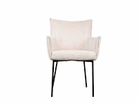Design eetkamerstoelen beige fluweel (6x)