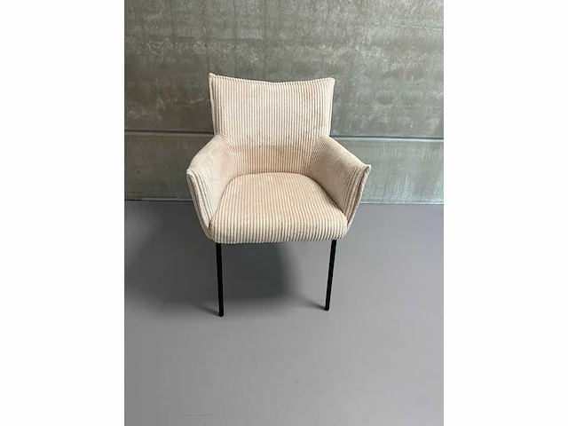 Design eetkamerstoelen beige fluweel (6x) - afbeelding 4 van  5