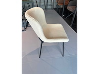 Design eetkamerstoelen creme teddy stof (6x) - afbeelding 5 van  5