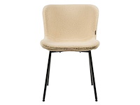 Design eetkamerstoelen creme teddy stof (6x) - afbeelding 2 van  5