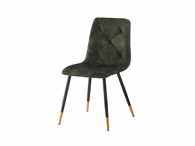 Design eetkamerstoelen donker groen velvet (6x) - afbeelding 1 van  4