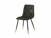 Design eetkamerstoelen donker groen velvet (8x) - afbeelding 1 van  4