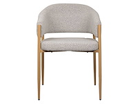 Design eetkamerstoelen ecru boucle (6x) - afbeelding 2 van  5