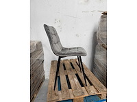 Design eetkamerstoelen grijs velvet (4x) - afbeelding 2 van  4