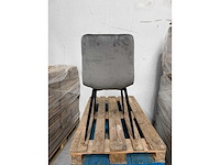 Design eetkamerstoelen grijs velvet (4x) - afbeelding 3 van  4