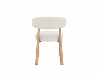Design eetkamerstoelen naturel chenille (6x) - afbeelding 4 van  5