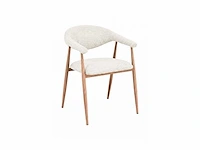 Design eetkamerstoelen naturel chenille (6x)
